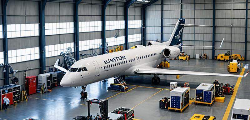 Aviation maintenance facility with professional equipment